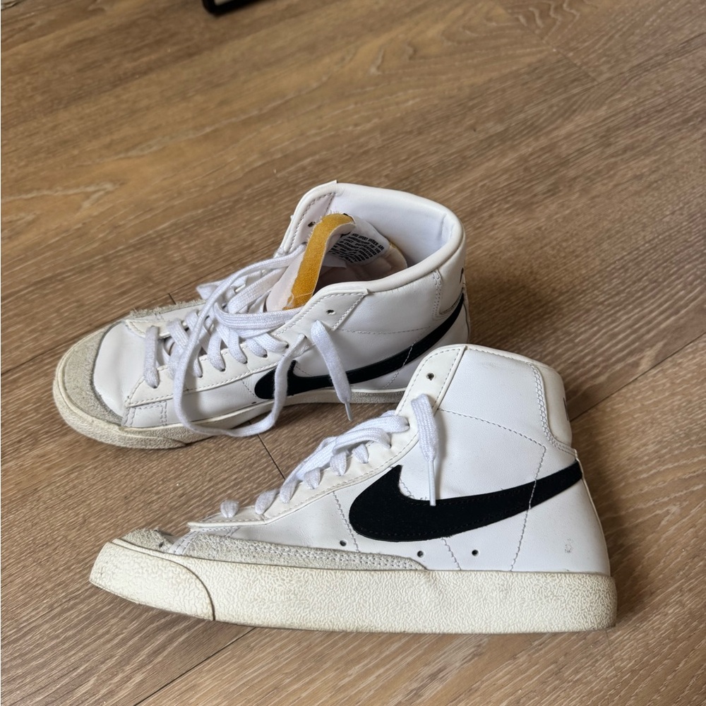 Nike Blazers White and Black High-Top Sneakers